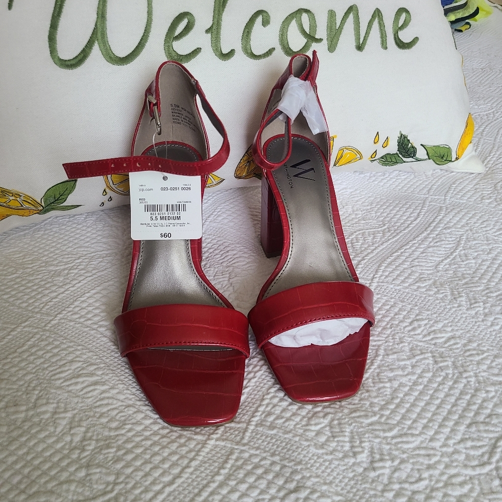 Women's worthington open toe strap heels